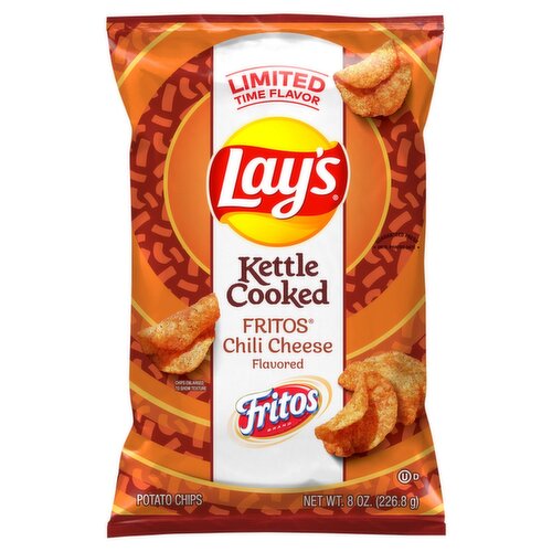 Lay's Kettle Cooked Fritos Chili Cheese Flavored Potato Chips, 8 oz