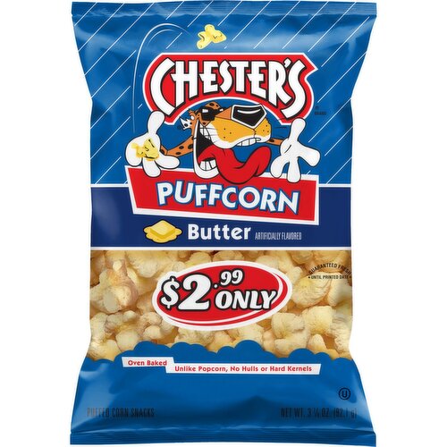 Chester's Butter Puffed Corn Snacks, 3 1/4 oz