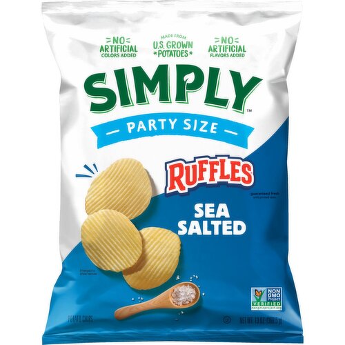 Ruffles Simply Potato Chips Sea Salted 13 Oz