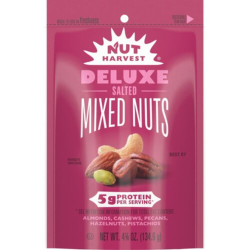 Nut Harvest Deluxe Mixed Nuts Salted 4 3/4 Oz