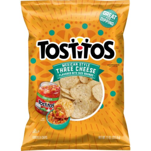 Tostitos Tortilla Chips Mexican Style Three Cheese Flavored 11 Oz