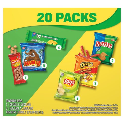 Frito Lay Snacks Variety+, 20 count, 26.59 oz