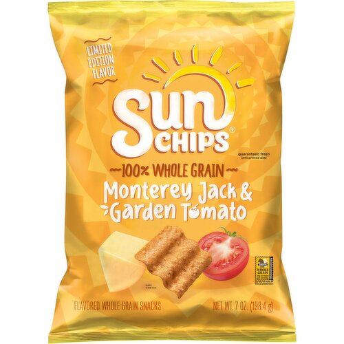 SunChips Whole Grain Snacks Monterey Jack & Garden Tomato 7 Oz