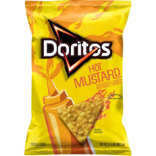 Doritos Tortilla Chips Hot Mustard Flavored 9 1/4 Oz