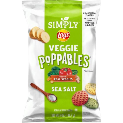 Lay's Simply Poppables Potato & Veggie Snacks Sea Salt 5 Oz