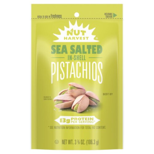 Nut Harvest Sea Salted In-Shell Pistachios, 3 3/4 oz