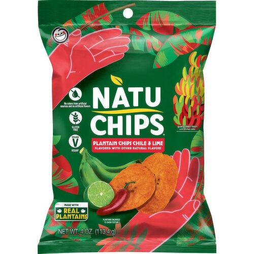 NatuChips Plantain Chips Chile & Lime 4 Oz