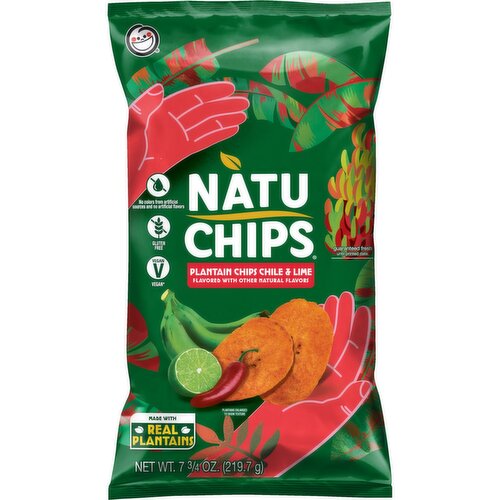 NatuChips Plantain Chips Chile & Lime 7 3/4 Oz