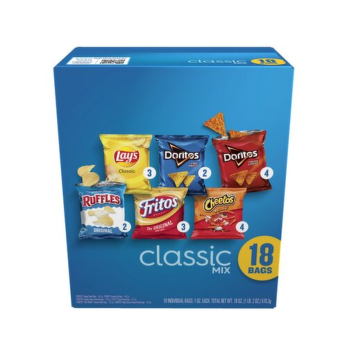 Frito Lay Snacks Classic Mix Variety 1 Oz, 18 Count