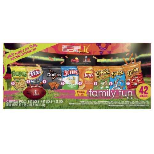 Frito Lay Snacks Family Fun Mix Variety 40 1/8 Oz, 42 Count