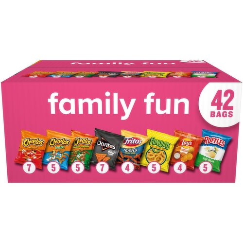 Frito Lay Snacks Family Fun Mix Variety Pack 40 1/8 Oz, 42 Count