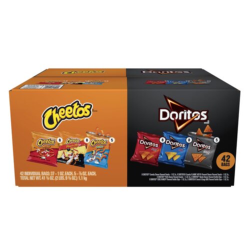 Frito Lay Snack Doritos & Cheetos Mix Variety 41 3/8 Oz, 42 Count