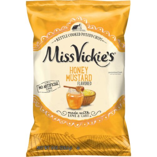 Miss Vickie's Kettle Cooked Potato Chips Honey Mustard Flavored 8 Oz