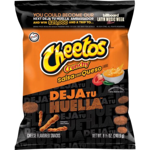 Cheetos Crunchy Cheese Flavored Snacks Salsa Con Queso 8 1/2 Oz