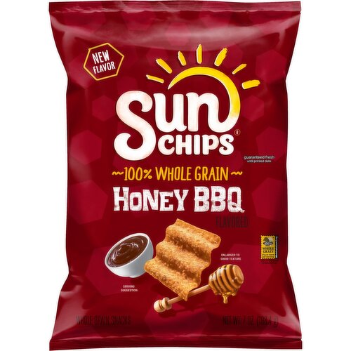 SunChips Whole Grain Snacks Honey BBQ Flavored 7 Oz