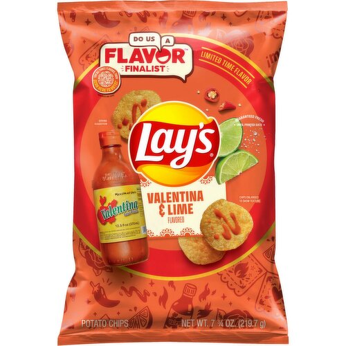 Lay's Potato Chips Valentina & Lime Flavored 7 3/4 Oz