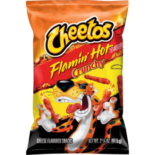 Cheetos Crunchy Cheese Flavored Snacks Flamin' Hot Flavored 2 7/8 Oz