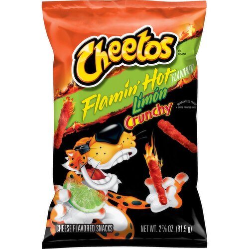 Cheetos Crunchy Cheese Flavored Snacks Flamin' Hot Limon 2 7/8 Oz