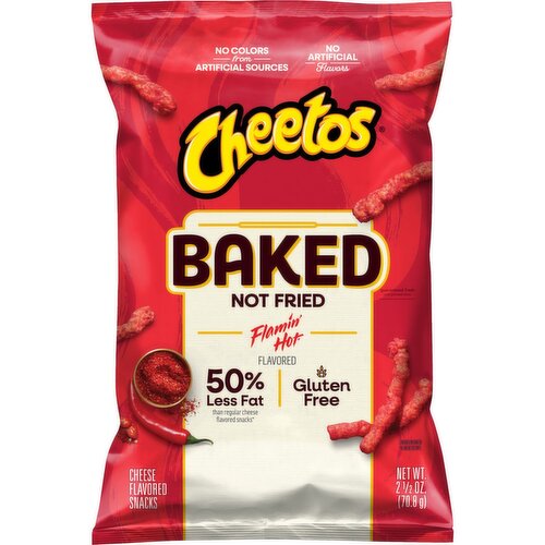Cheetos Baked Cheese Flavored Snacks Flamin' Hot Flavored 2 1/2 Oz