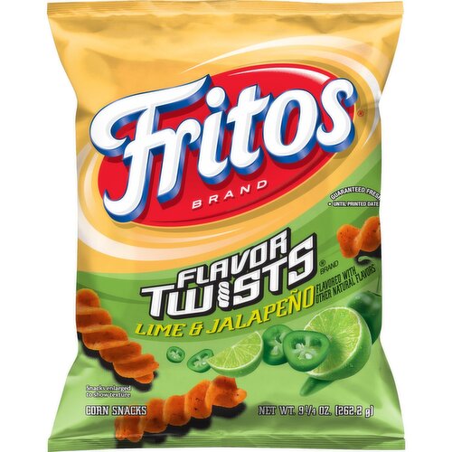 Fritos Flavor Twists Corn Snacks Lime & Jalapeno 9 1/4 Oz