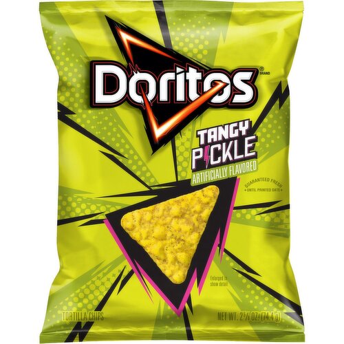 Doritos Tortilla Chips Tangy Pickle Artificially Flavored 2 5/8 Oz