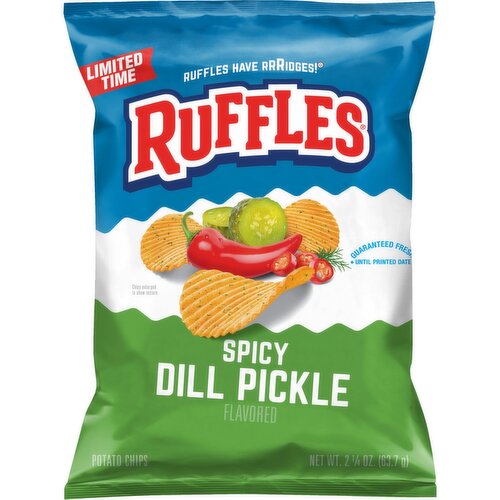 Ruffles Potato Chips Spicy Dill Pickle Flavored 2 1/4 Oz