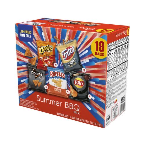 Frito Lay Snacks Summer BBQ Mix Variety 1 Oz, 18 Count