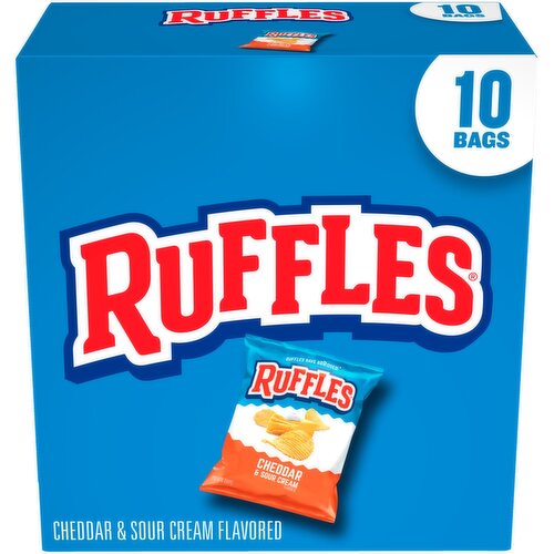 Ruffles Potato Chips Cheddar & Sour Cream Flavored 1 Oz, 10 Count