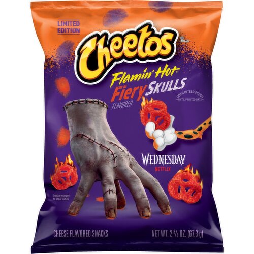 Cheetos Cheese Flavored Snacks Flamin Hot Fiery Skulls Flavored 2 3/8 Oz