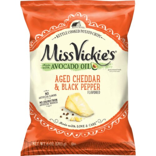 Miss Vickie's Potato Chips Aged Cheddar & Black Pepper, 6 Oz