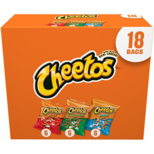 Cheetos Cheese Flavored Snacks Variety Pack, 17.25 Oz X 18