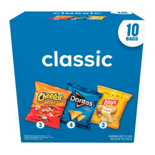 Frito Lay Snacks Classic Variety Pack, 10 Oz X 10 Count