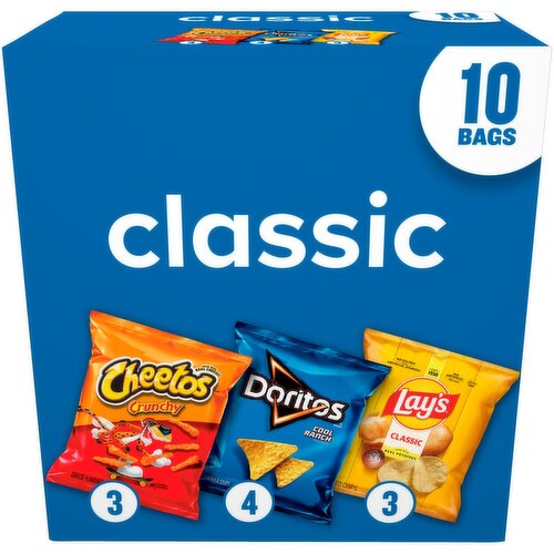 Frito Lay Snacks Classic Variety Pack, 10 Oz X 10 Count