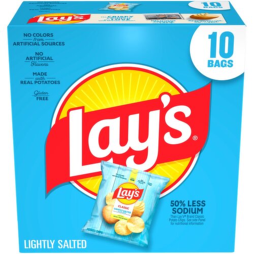 Lay's Potato Chips Lightly Salted Classic 1 Oz X 10