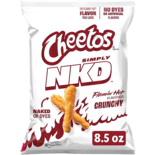Cheetos Simply NKD Crunchy Cheese Flavored Snacks Flamin Hot 8 1/2 Oz
