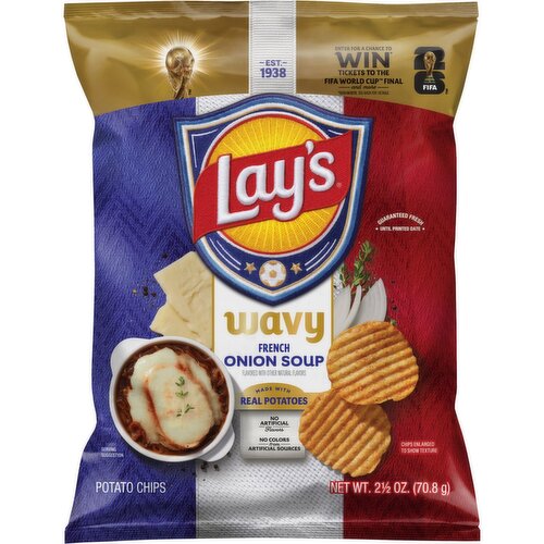 Lay's Wavy Potato Chips French Onion Soup, 2 1/2 Oz