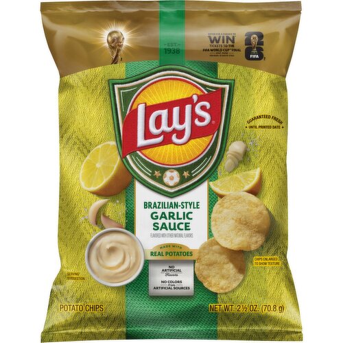 Lay's Potato Chips Brazilian Style Garlic Sauce, 2 1/2 Oz