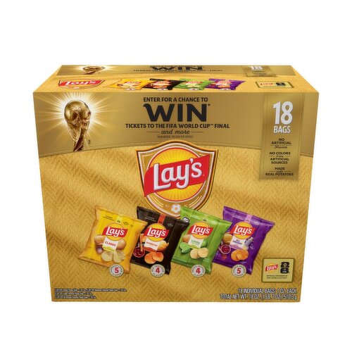 Lay's Potato Chips FIFA Variety Pack Mix 18.0 Oz X 18 Count