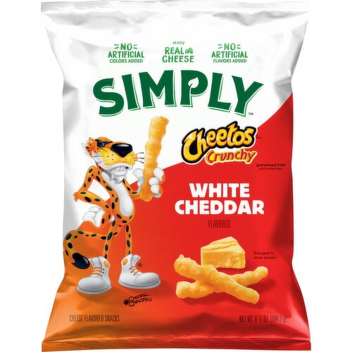 Cheetos Simply Crunchy Cheese Flavored Snacks White Cheddar Flavored, 6 1/2 Oz