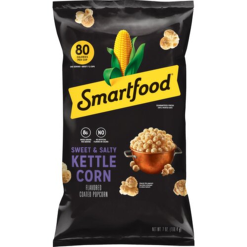 Smartfood Kettle Corn Coated Popcorn Sweet & Salty Flavored, 7 Oz