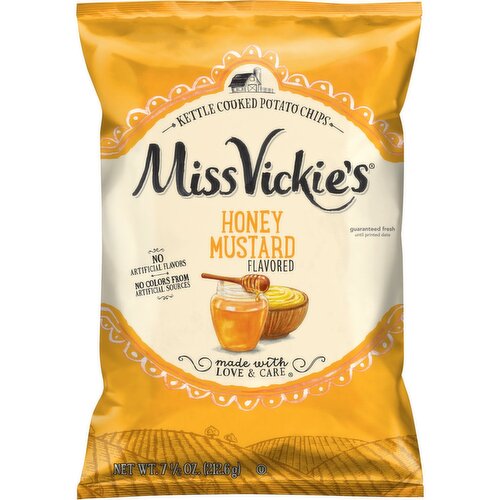 Miss Vickie's Kettle Cooked Potato Chips Honey Mustard Flavored 7 1/2 Oz