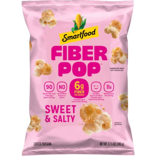 Smartfood Fiber Pop Popcorn Sweet & Salty, 5 3/4 Oz