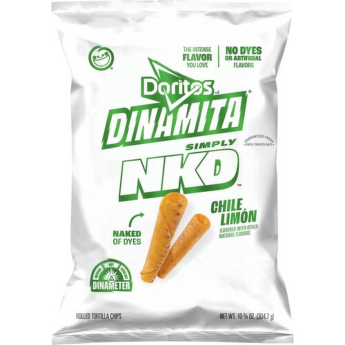 Doritos Dinamita Simply NKD Rolled Tortilla Chips Chile Limon, 10 3/4 Oz