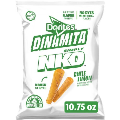 Doritos Dinamita Simply NKD Rolled Tortilla Chips Chile Limon, 10 3/4 Oz