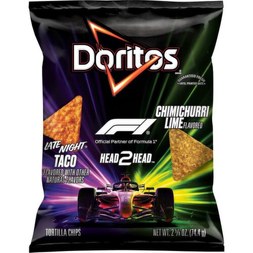 Doritos Tortilla Chips Late Night Taco And Chimichurri Lime Flavored, 2 5/8 Oz
