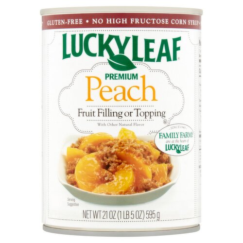 Lucky Leaf Premium Peach Fruit Filling or Topping, 21 oz