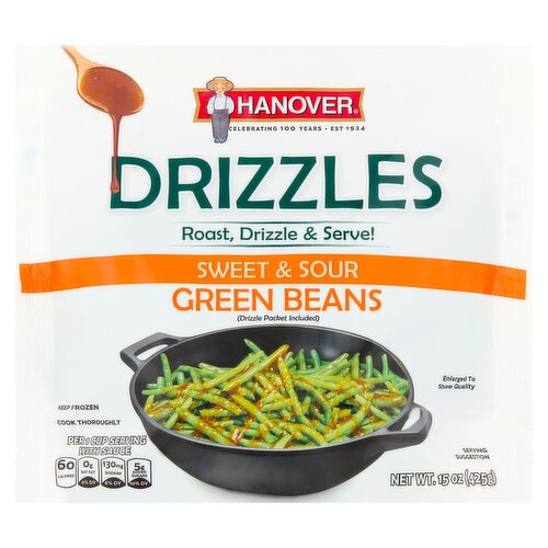 Hanover Drizzles Sweet & Sour Green Beans, 15 oz