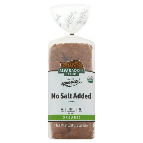 Alvarado St. Bakery Organic Freshly Sprouted Wheat No Salt Added Bread, 24 oz