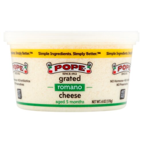 Pope Grated Romano Cheese, 6 oz