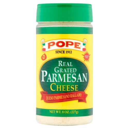 Pope Real Grated Parmesan Cheese, 8 oz